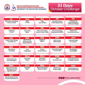 Health Administration and Education Students Association (HAESA) – UEW. October Challenge: A 31-Day Breast Cancer Awareness Initiative